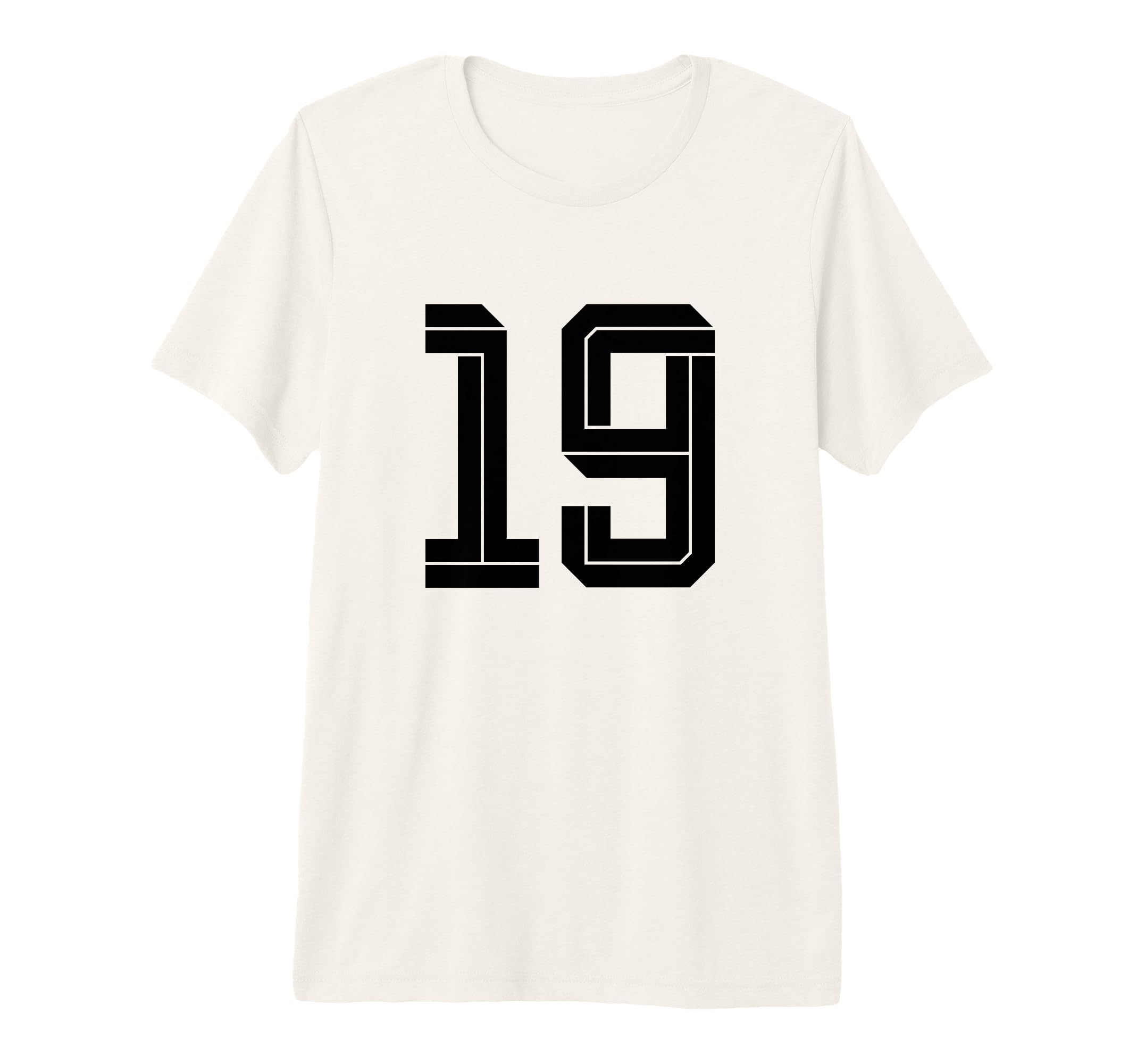 19 White Number 19 Sports Fan Soccer T-Shirt - Unique Graphic for Adults