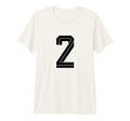 2 White Number 2 Sports Fan Soccer Tri T-Shirt - Streetwear Style Unisex