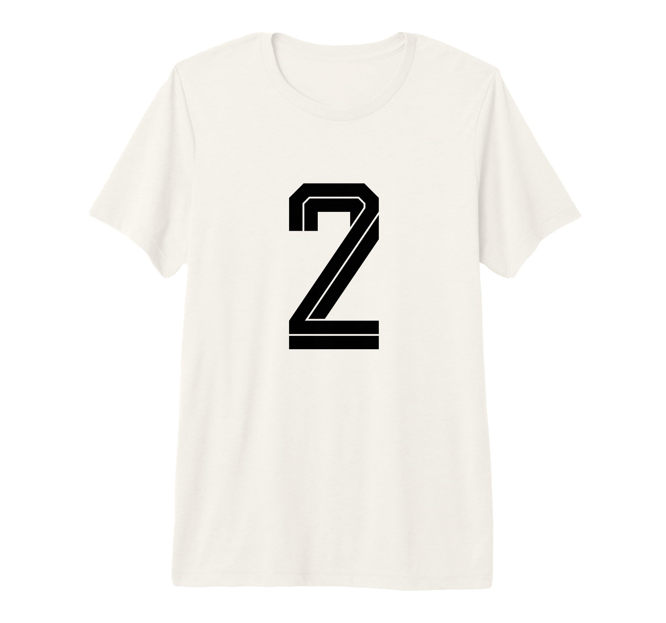 2 White Number 2 Sports Fan Soccer Tri T-Shirt - Streetwear Style Unisex