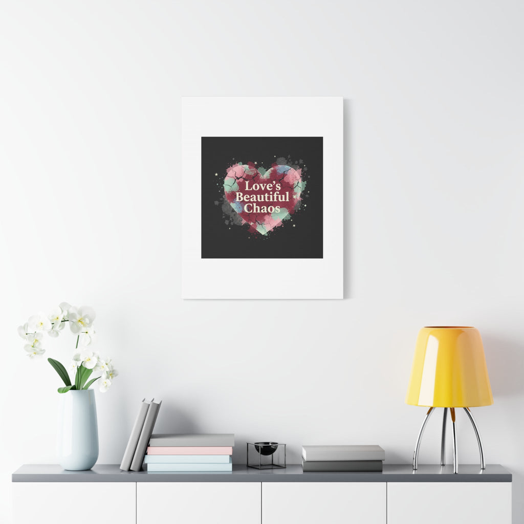 Love's Beautiful Chaos Canvas Print | Soft Grunge Hearts, Distressed Heart Art