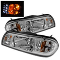 SPYDER Ford Mustang 87-93 1PC LED (Replaceable LEDs)Crystal Headlights Chrome HD-YD-FM87-1PC-LED-C 5012548