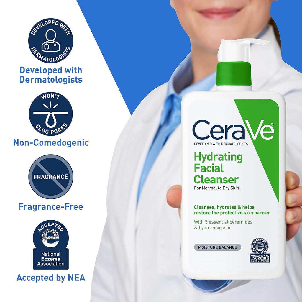Facial Cleanser CeraVe® Hydrating Lotion 16 oz. Pump Bottle Unscented 60600053767