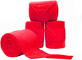 Horse Polo Leg Wraps Soft Fleece Wraps Equestrian Leg Bandage 4-Pack (Cob(8.2ft), Red)