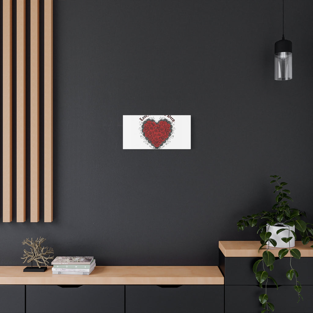 Love Dark and Deep Heart Canvas, Nu Romantic Gothic Romance, 80s Nostalgia
