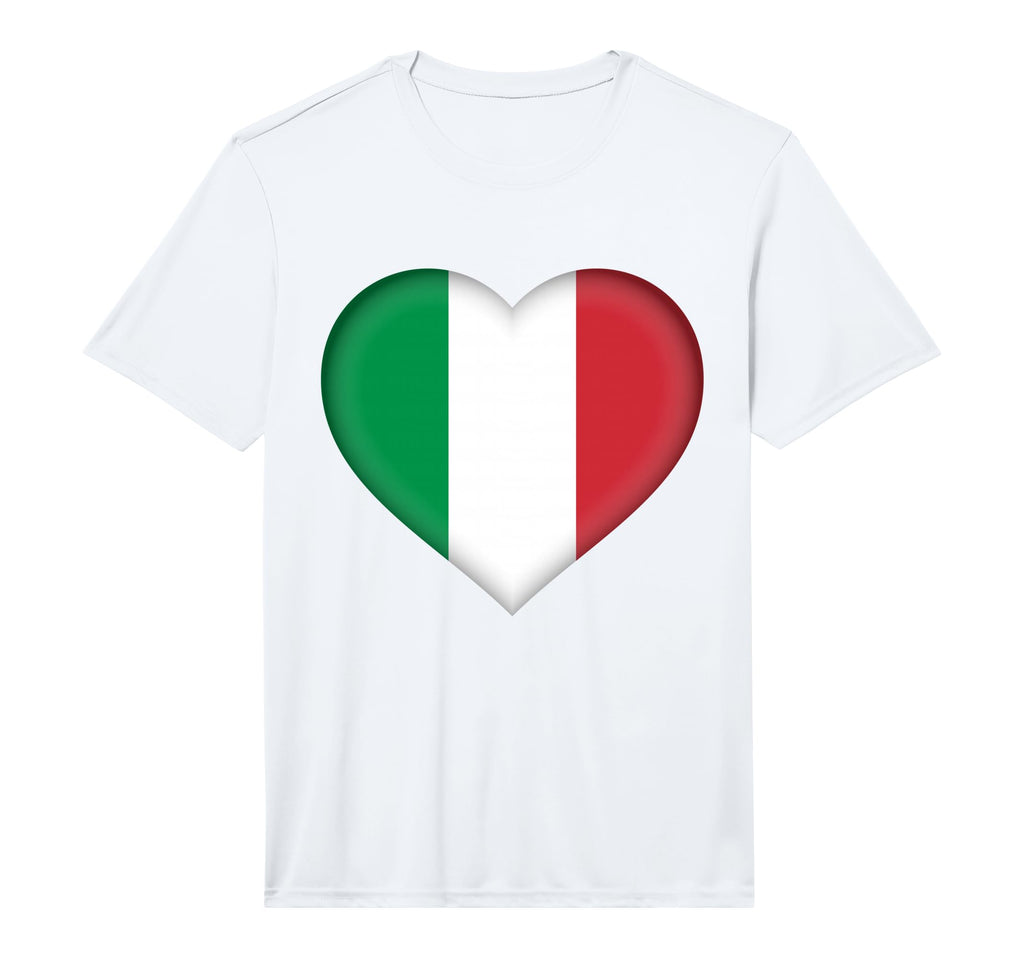 I Love Italy Italian Flag Heart T-Shirt - Custom Art Print for Adults