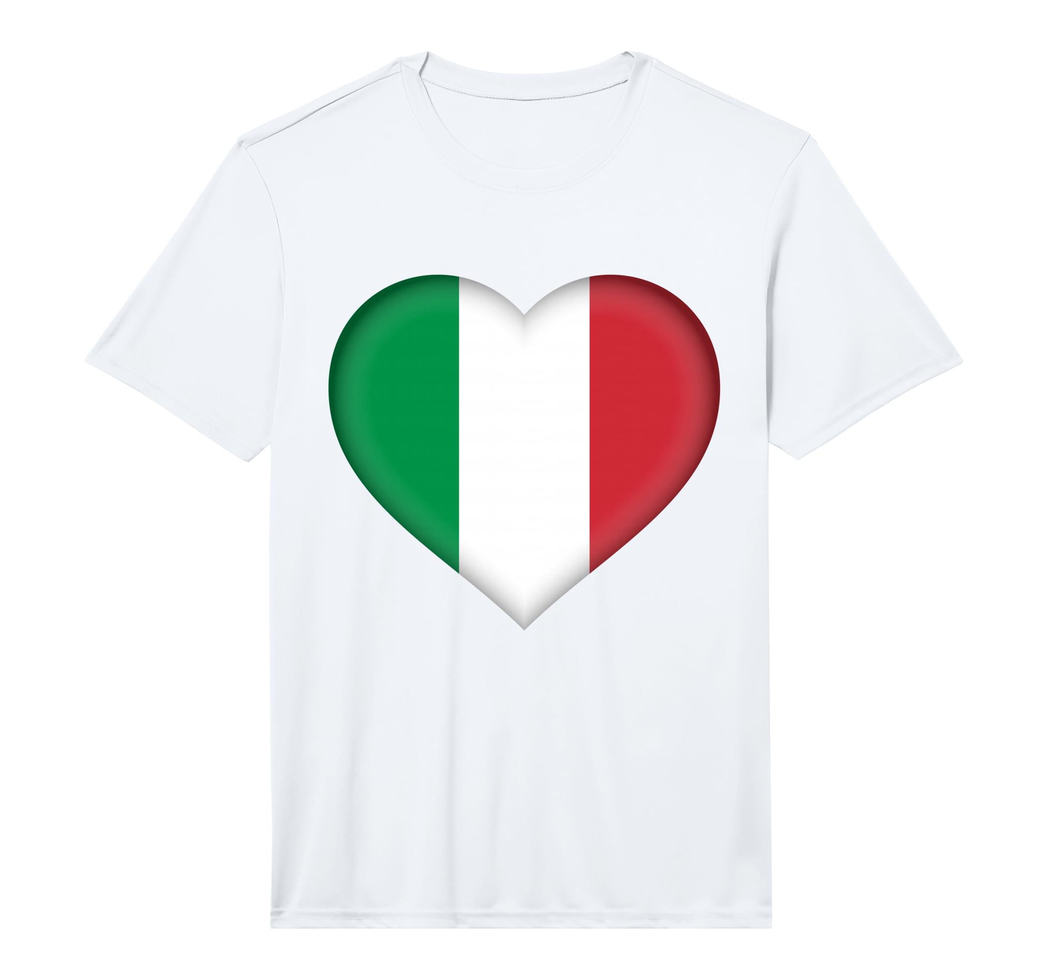 I Love Italy Italian Flag Heart T-Shirt - Custom Art Print for Adults