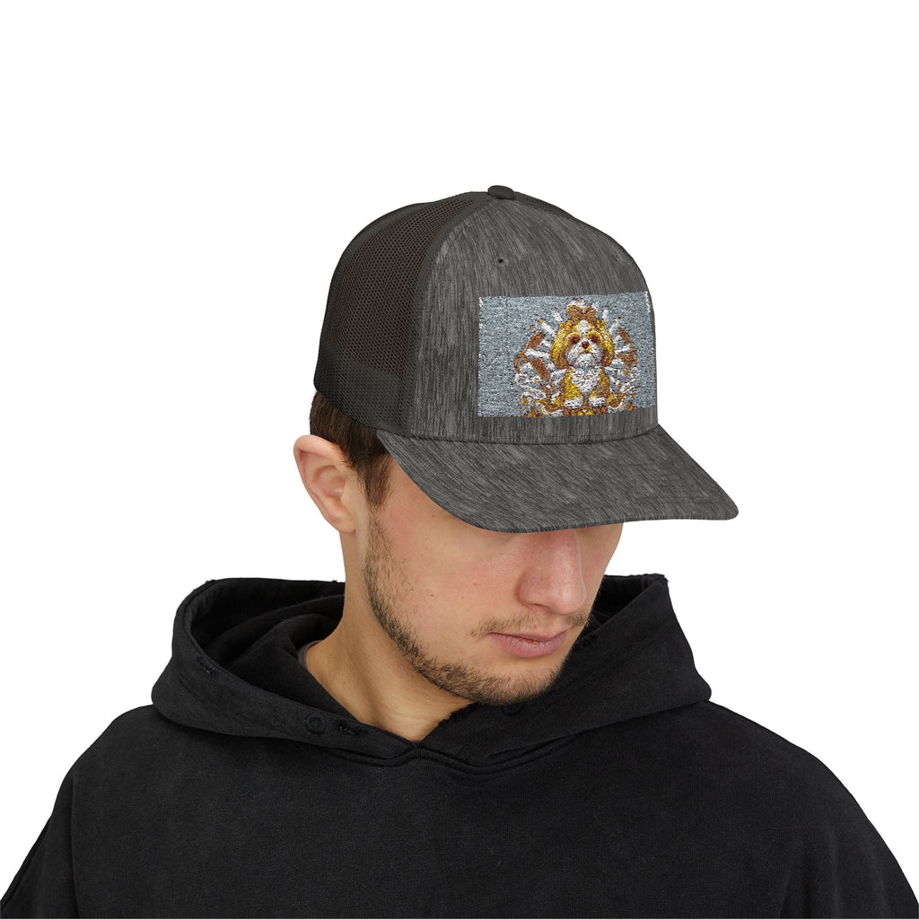 Trucker Cap — Gold Floral Mandala Patch Snapback