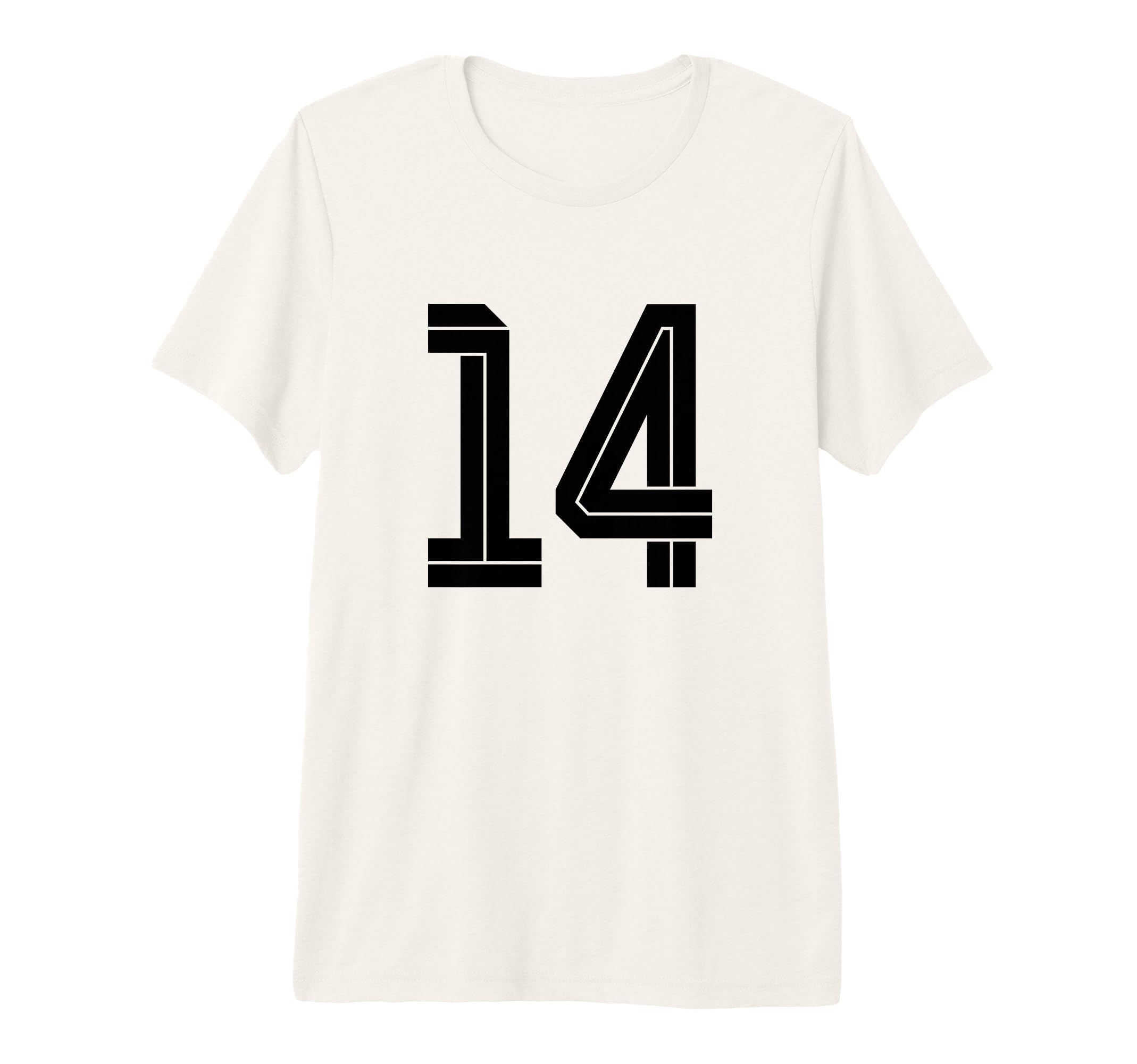 14 White Number 14 Sports Fan Soccer T-Shirt - Novelty Apparel Men Women