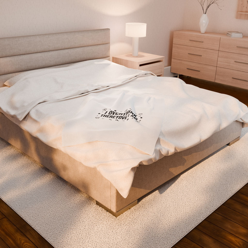 I Overthink Therefore I Am Blanket | Sarcastic Quote, Self-Deprecating Humor