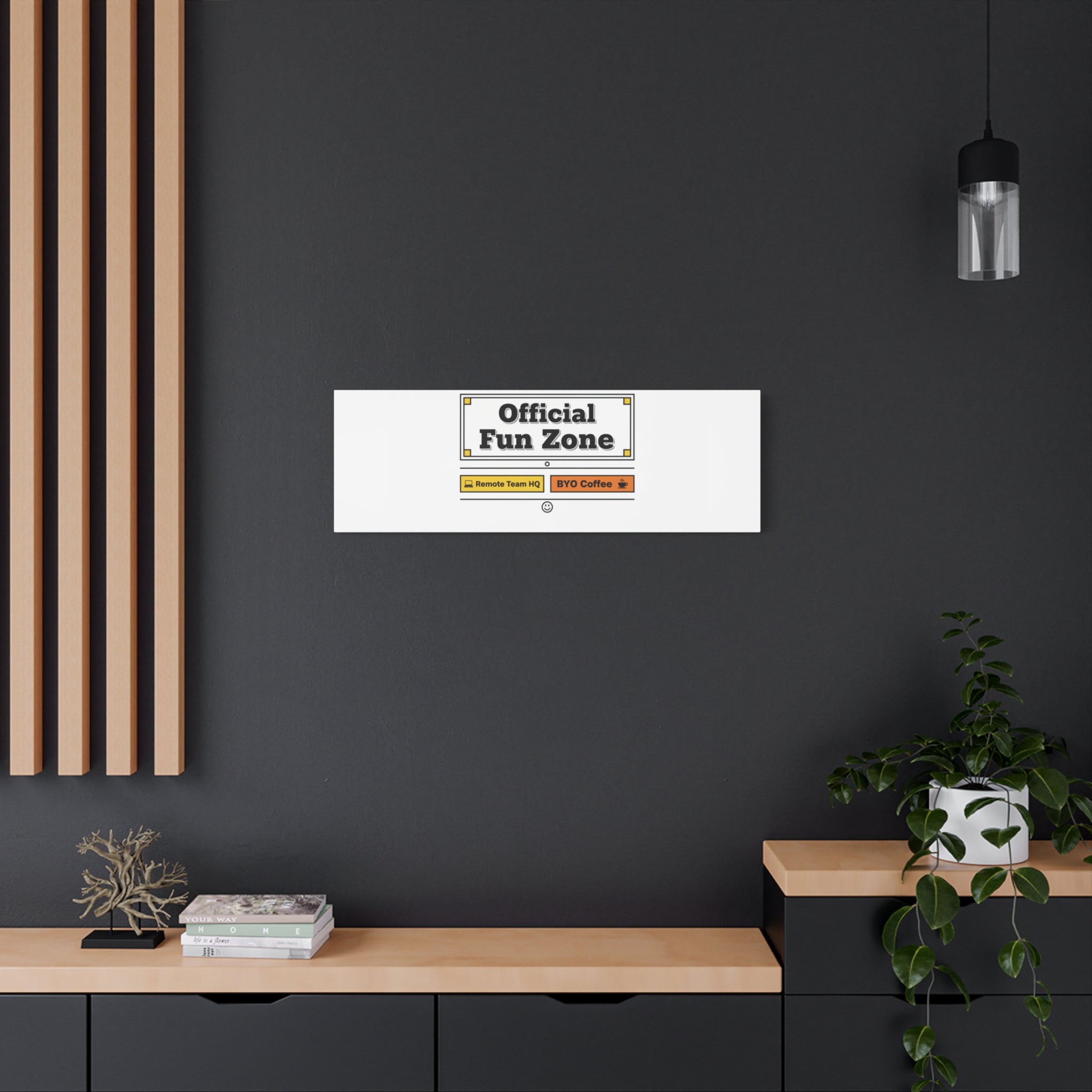 Official Fun Zone Canvas, Office Sign Parody, Workplace Humor, Notice Label