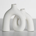 CEMABT Modern Nordic Boho Vase Set - Elegant White Matte Ceramic Home Decor for Living Room, Bookshelf, Mantel, Entryway Table & Console Décor | Shelf Decorations Gift