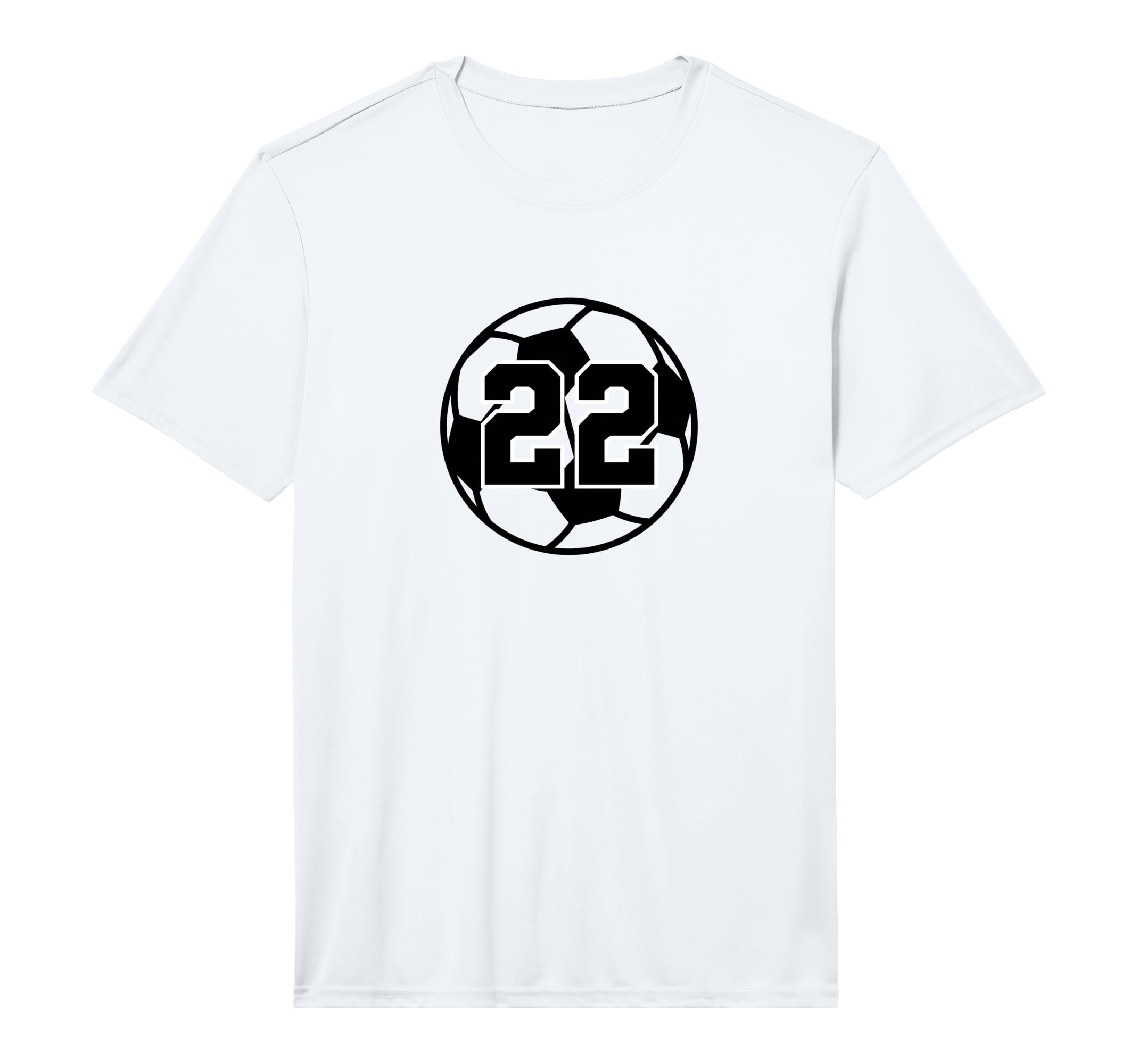 Number 22 Soccer Ball Performance T-Shirt - Trendy Graphic for Adults