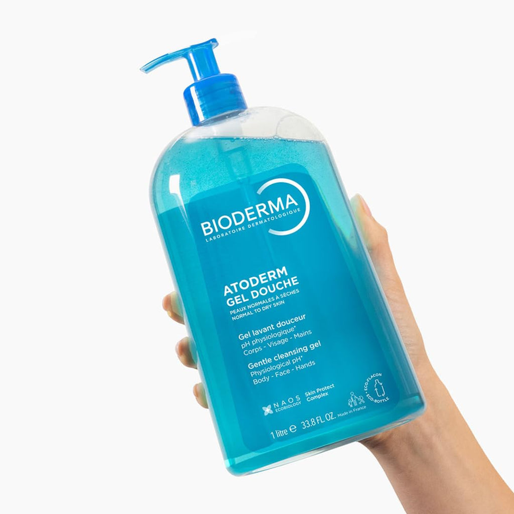 Bioderma Atoderm Shower Gel - Gentle, Moisturizing Cleanser for Sensitive & Dry Skin - Fragranced, 33.81 fl oz