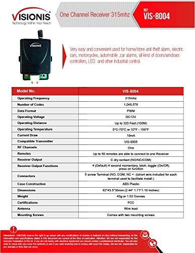 Visionis FPC-5019 One Door Access Control Inswinging Door 1200lbs Electromagnetic Lock Kit with Wireless Receiver and Remote Magnetic Lock System