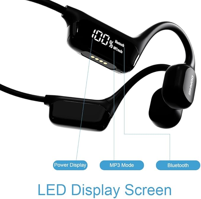 IHAO Swimming Headphones True Bone Conduction Open Ear Headset MP3 Player Built-in 32G Memory IP68 Underwater Waterproof Stereo Bluetooth Earphone for Driving Bicycling Running Skiing-S10 Green