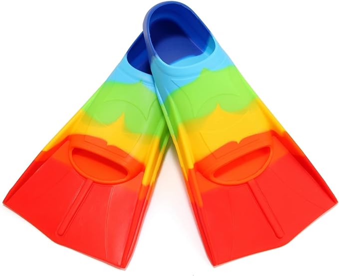 Kids Swim Fins,Short Kids Fins Youth Swimming Flippers for Lap Swimming Training for Children Girls Boys Beginners