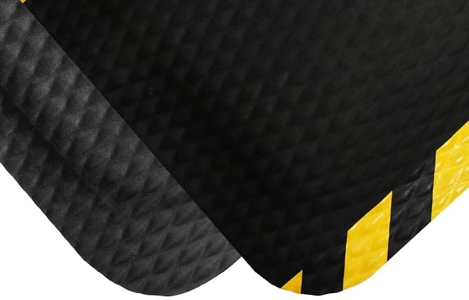 American Floor Mats Hog Heaven Premium 7/8" Black & Black Border 4' x 6' Nitrile Backed Anti-Fatigue Comfort Mat