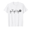 Soccer Futbol Player Gift Heartbeat I T-Shirt - Trendy Graphic Men Women