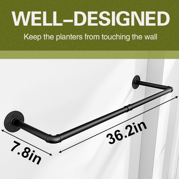 Plant Hanger Indoor Hanging Planters for Indoor Plants Hanging Plant Holder Black Metal Rod(Pot/Chain/Plant not Included