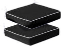 PNP FKJP 2 Pack Outdoor Chair Cushion 20" X 20" X 4", Waterproof Outdoor Seat Cushions with Non-Skid Ties, Black (Cushion + Cover)