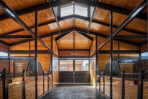 American Floor Mats - Heavy Duty Horse Mats - Slip Resistant, Black, 10' x 10' Set (25 Tiles Total, 0.75" Thick)
