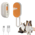4-in-1 Cat Grooming Steam Brush, Pet Hair Shedding, Massage, Cleaning, Combing (brown)