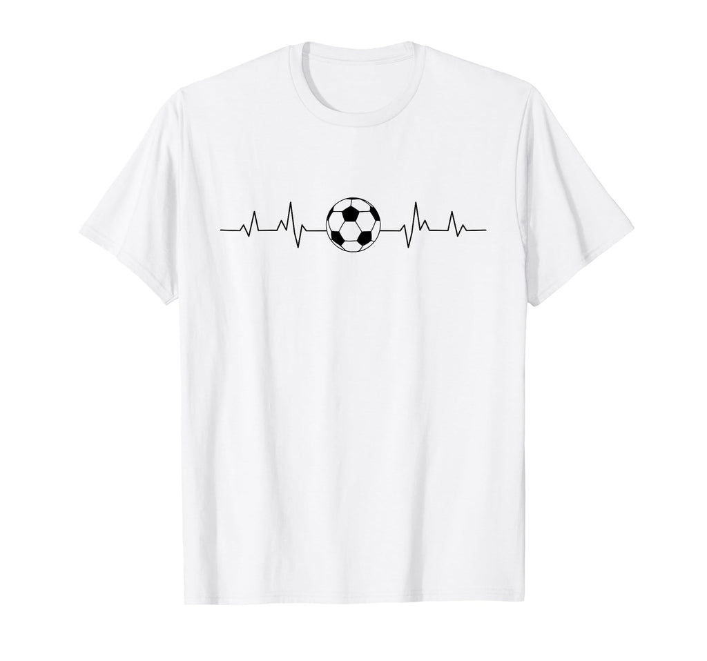 Soccer Heartbeat Minimalist Soccer British T-Shirt - Graphic Print Unisex