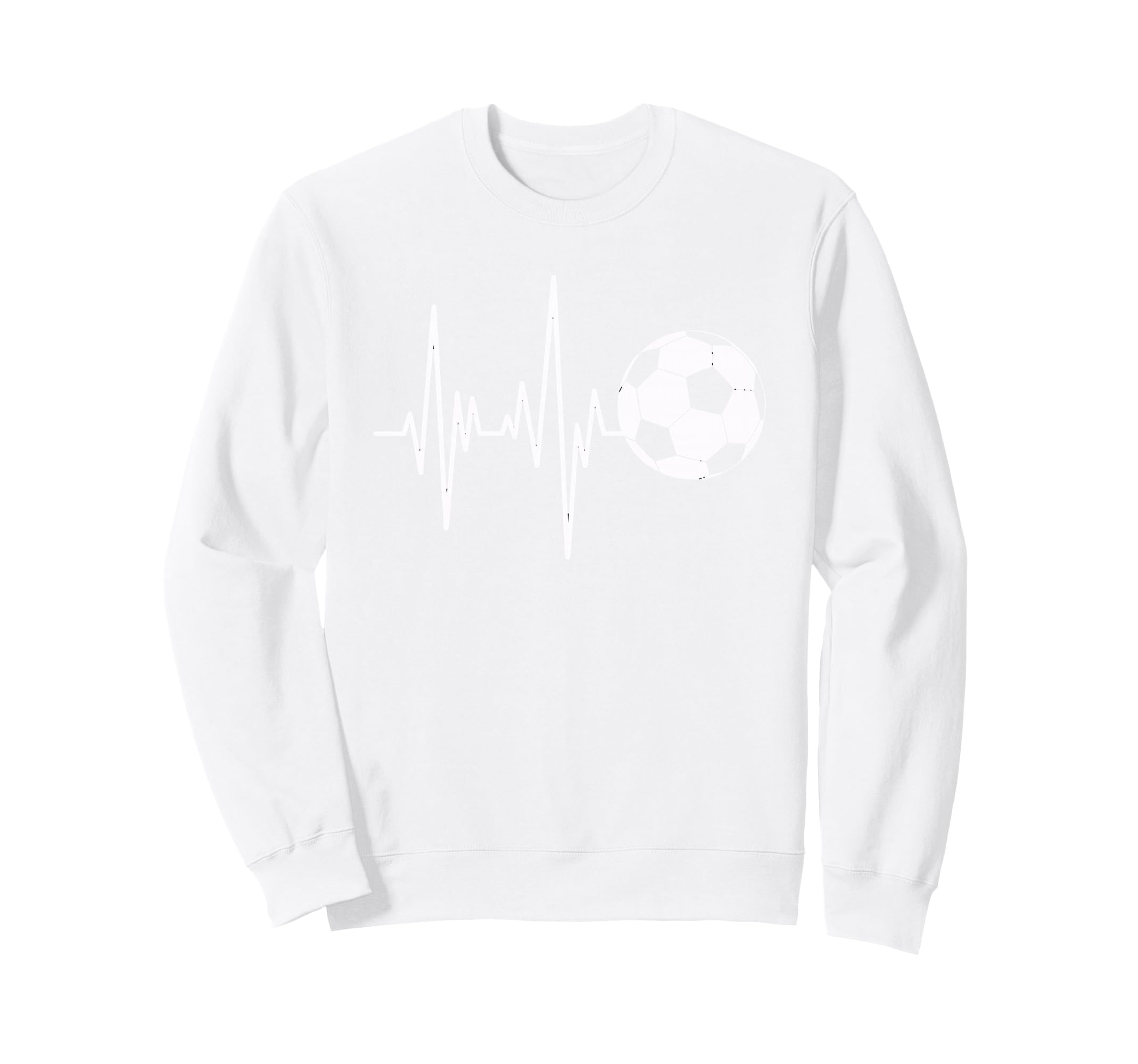 Soccer Heartbeat Ecg Ball Minimal Sweatshirt - Minimalist Print for Adults