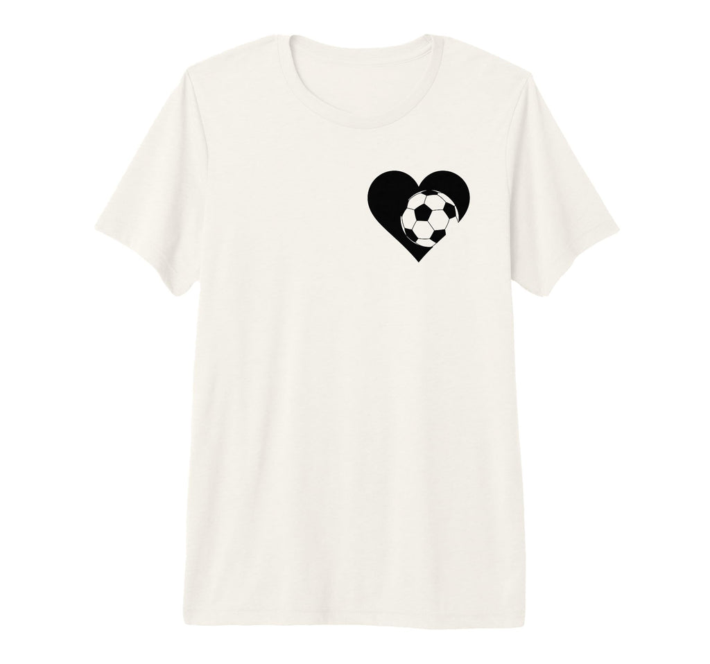 Soccer Love Heart Fans And Players Tri T-Shirt - Novelty Apparel Unisex