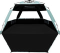 WhiteFang Deluxe Pop Up Beach Tent Sun Shade Shelter for 3-4/5-6 Person, UV Protection, Extendable Floor with 3 Ventilating Windows Plus Carrying Bag, Stakes, and Guy Lines