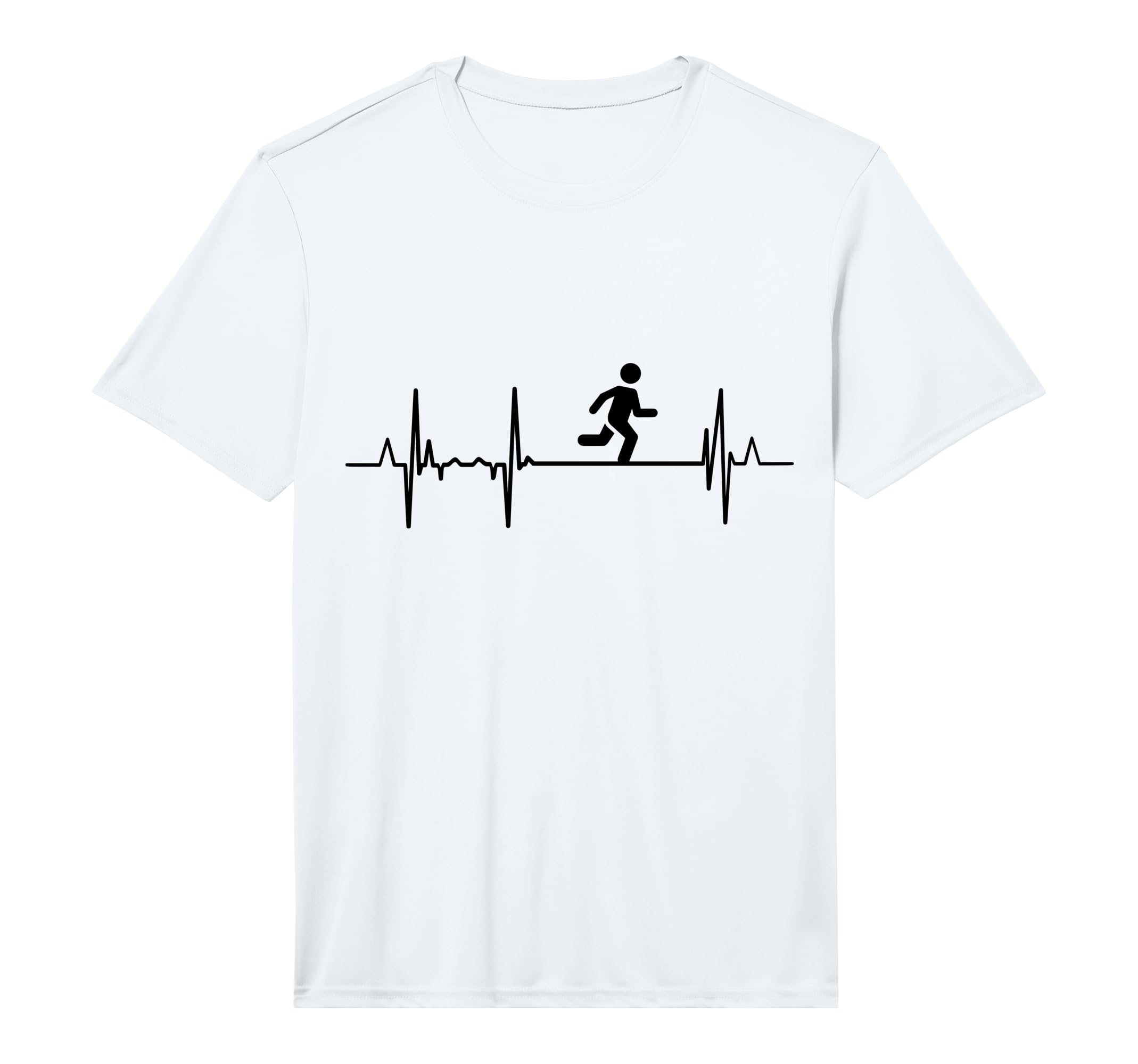 Heartbeat Running Athlete Heart T-Shirt - Casual Everyday Wear Men Women