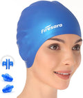 Firesara Swim Cap, Original Updated Swimming Cap 3D Ergonomic Design Comfortable Durable Ear Protection for Women Kids Men Adults Boys Girls for Long or Short Hair with Nose Clip and Ear Plugs