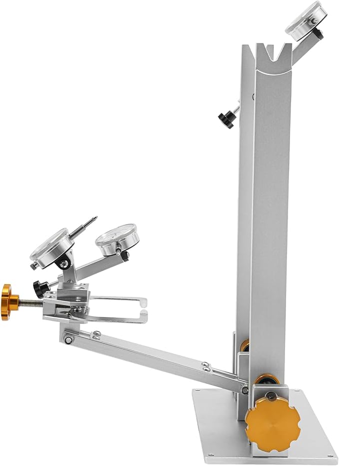 Bicycle Wheel Truing Stand, Foldable Bike Repair Truing Bearing Stand with 3 High-Precision Gauges & Fixing Rod, Professional Bicycle Wheel Repair Steel Bearing Bracket Rim for Wheels up to 10"-29"