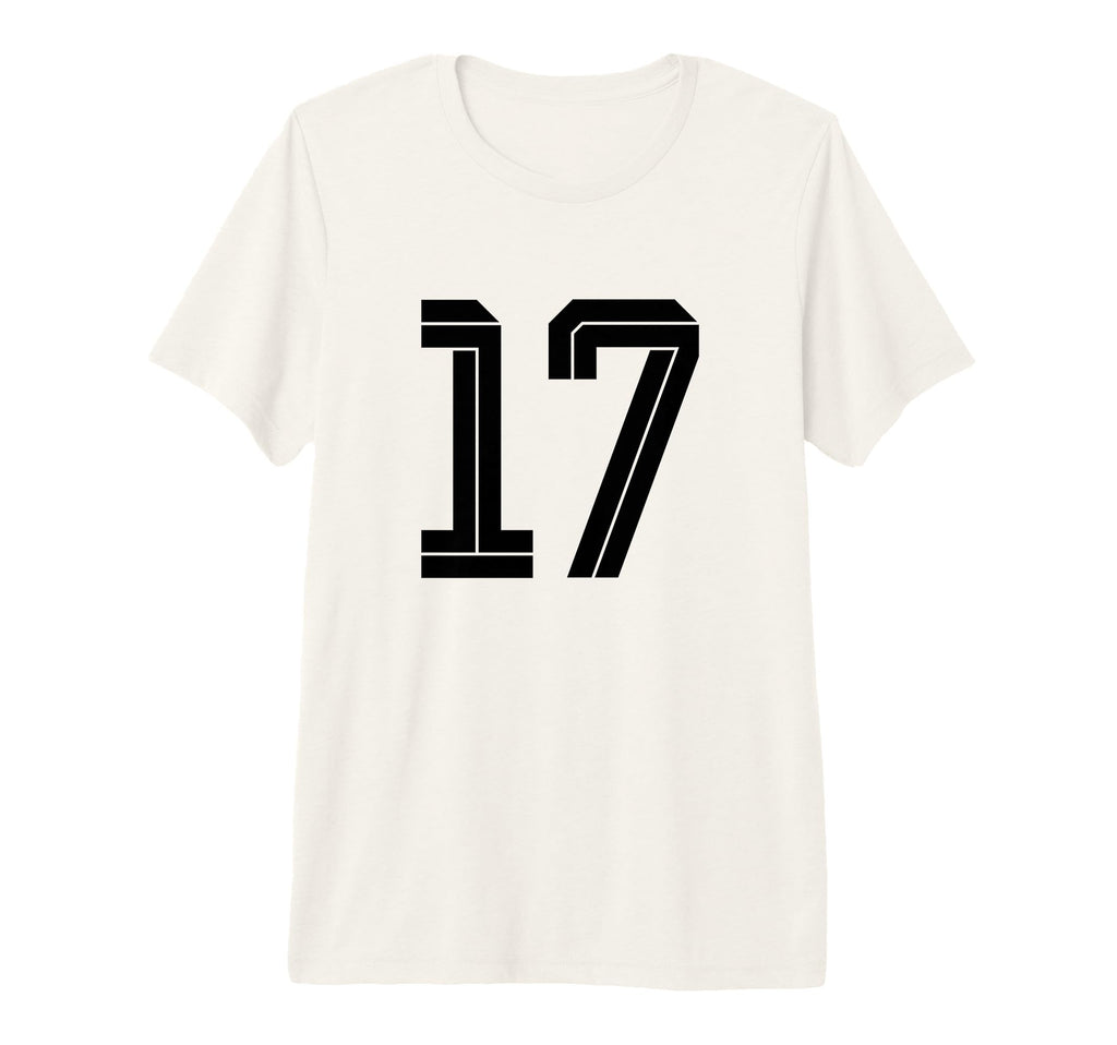 17 White Number 17 Sports Fan Soccer Tri T-Shirt - Unique Graphic Unisex
