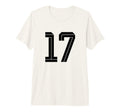 17 White Number 17 Sports Fan Soccer Tri T-Shirt - Unique Graphic Unisex