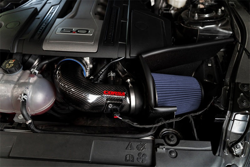 CORSA Performance Corsa 2018+ Ford Mustang GT 5.0L V8 MaxFlow 5 Oiled Open Element Carbon Fiber Air Intake - Black 44006