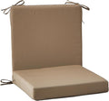 20 x 20 Inch Outdoor Chair Cushions for Patio Furniture, UV Resistant Non Slip Waterproof Replacement Patio Seat Cushion with Ties Set of 2, Khaki