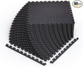 Norsk Foam Floor Gym Mats with Interlocking Tiles, .47" Thick, 24"x24", 60-Pack, 240 Square Feet, Diamond Plate Design, Black