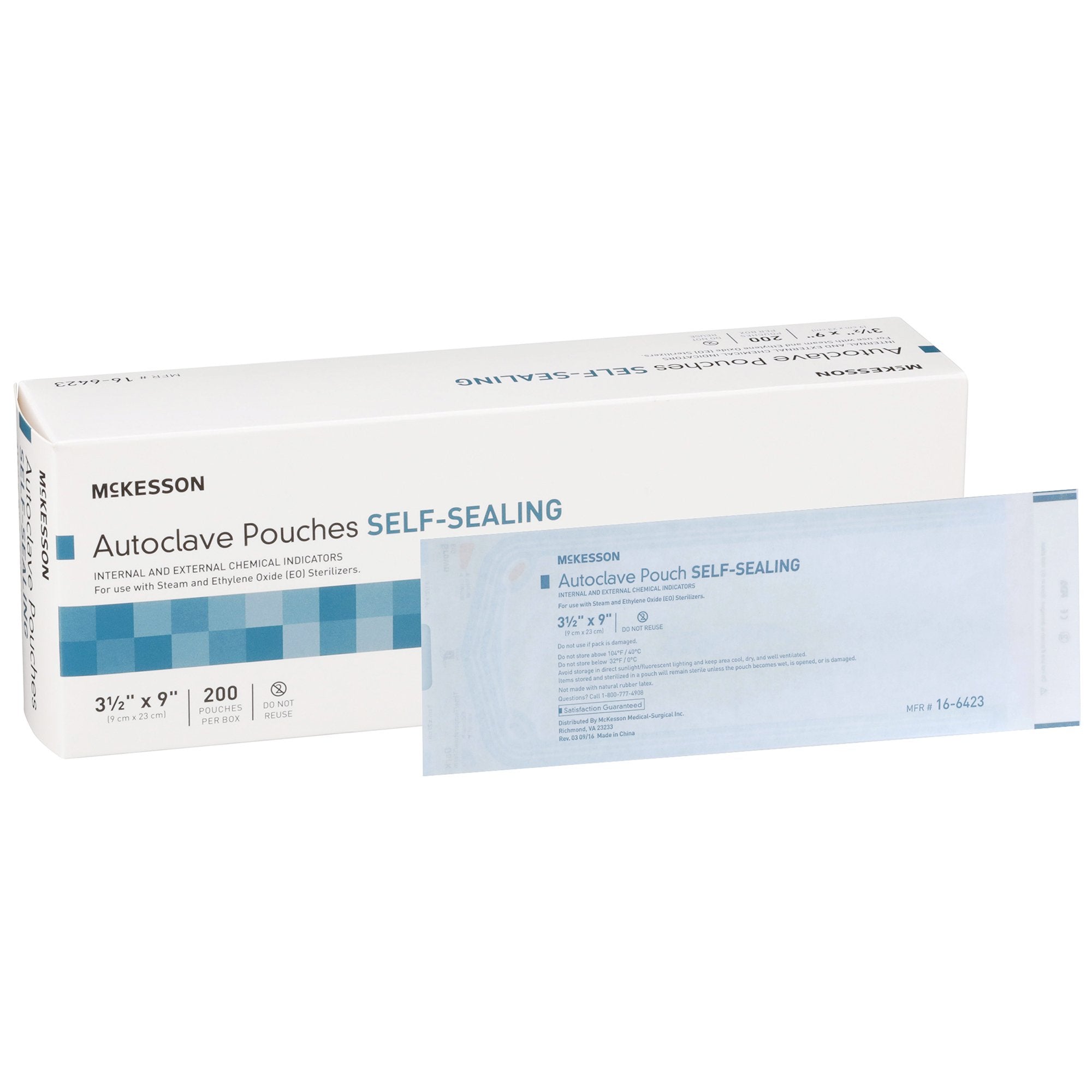 McKesson Sterilization Pouch, 3½ x 9 Inch 16-6423