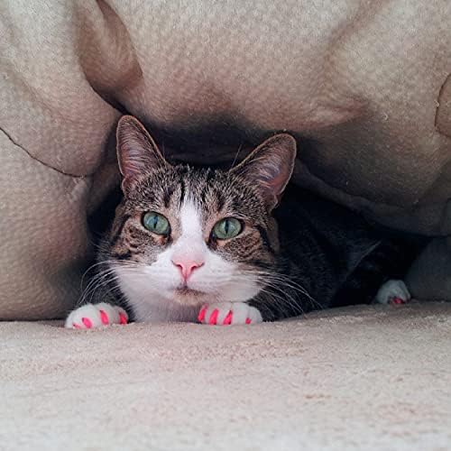 40 Pack Soft Nail Caps for Cat Claws Pink Glitter Medium