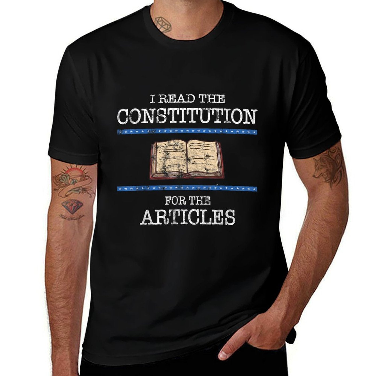 History Teachers Read The Constitution Distressed Funny  Wrinkle-resistant T-Shirt