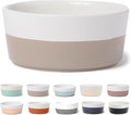 Waggo Dipper Ceramic Dog Bowl for Small and Large Breeds - Heavyweight and Durable Pet Food and Water Dish Crock, Dishwasher Safe, Modern (Vintage Grey, Small)