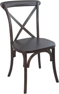 EMMA + OLIVER 2-Pack Walnut X-Back Chair