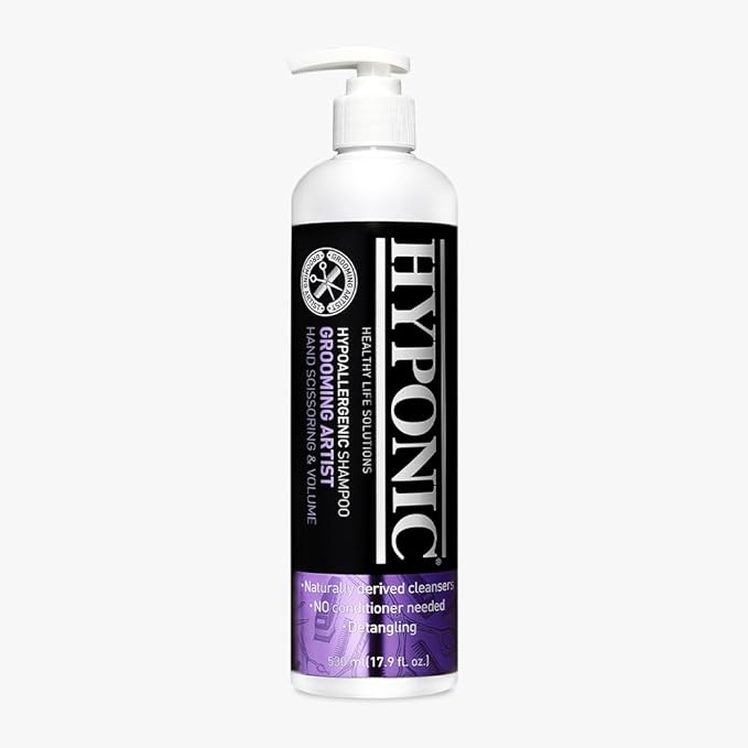 HYPONIC Grooming Artist Shampoo - Hypoallergenic Pet Shampoo for Groomers (Hand Scissoring & Volume (17.9 oz))