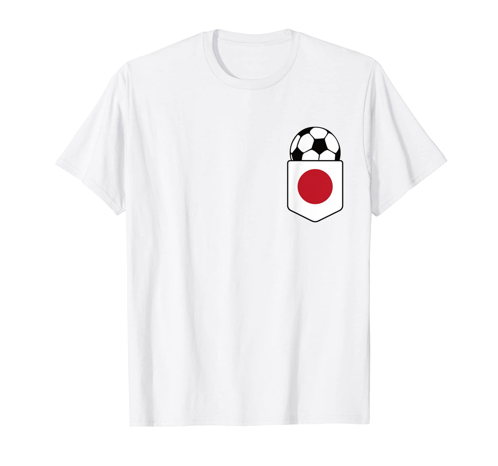 Soccer Ball Japan Flag Pocket Logo T-Shirt - Trendy Graphic for Adults