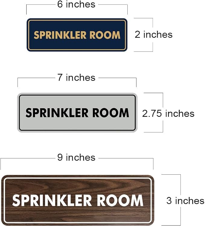 Signs ByLITA Standard Sprinkler Room Sign (Black) - Medium