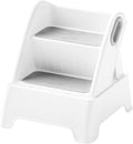 Toddler Step Stool, Adjustable 2 Step Stools for Kids, Removable Sitting Stool for Kitchen Counter Bathroom Sink Toilet Potty Training with Handles and Non-Slip Pads(Grey)