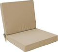 Outdoor Deep Seat Cushion Set 22" x 22", Water Repellent & Fade Resistant Cushion for Patio Furniture, Back & Seat Cushion with Removable Covers for Sofa, Couch, Beige