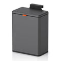 Mbillion Kitchen Compost Bin Hanging Trash Can with Lid 2.1 Gallon Stainless Steel Garbage Can for Kitchen Cabinet Door Mounted Trash Can Under Sink Door RV Bathroom,Brushed Black