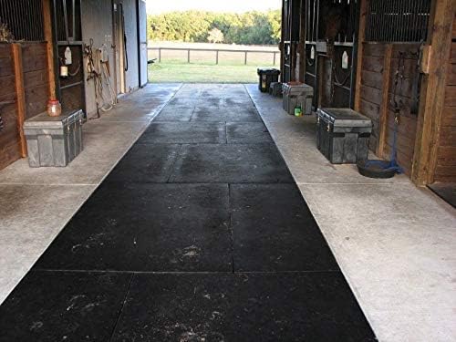 American Floor Mats Heavy Duty Horse Stall Tiles - Black, Solid, 10" x 12", 30 Tiles Total, 0.5" Thick